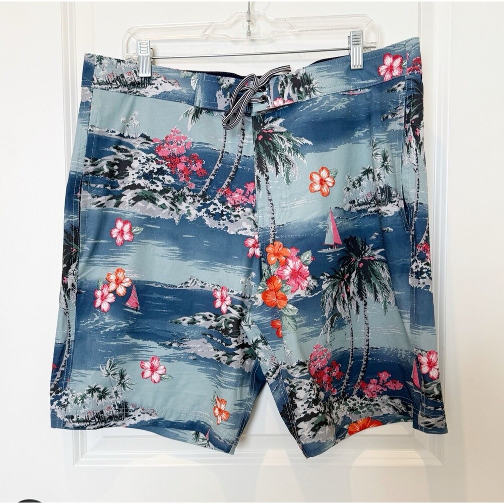 Gap Mens Floral Boardshorts Size Large Hawaii Resort Vacation Travel 10in Inseam